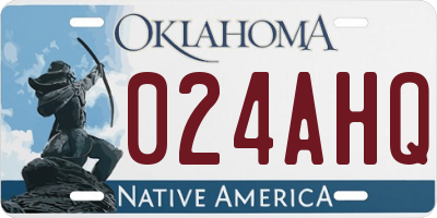 OK license plate 024AHQ