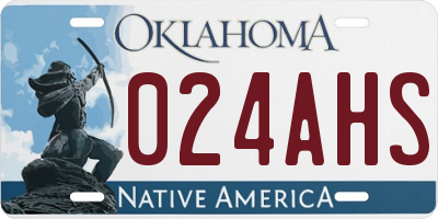 OK license plate 024AHS