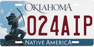 OK license plate 024AIP