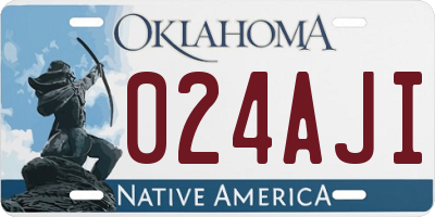 OK license plate 024AJI