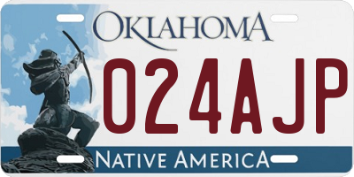 OK license plate 024AJP