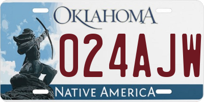 OK license plate 024AJW