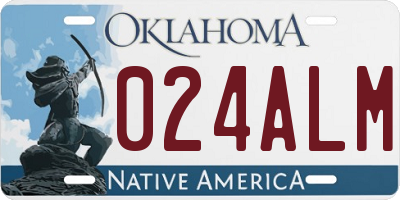 OK license plate 024ALM