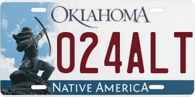 OK license plate 024ALT