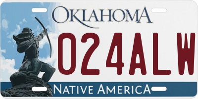 OK license plate 024ALW