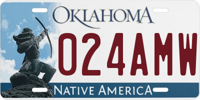 OK license plate 024AMW