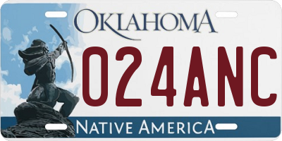 OK license plate 024ANC