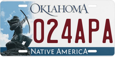 OK license plate 024APA