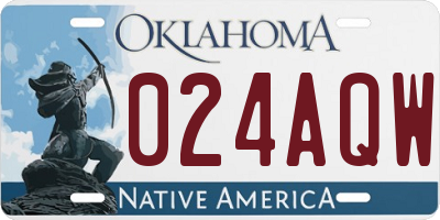 OK license plate 024AQW