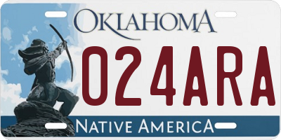OK license plate 024ARA