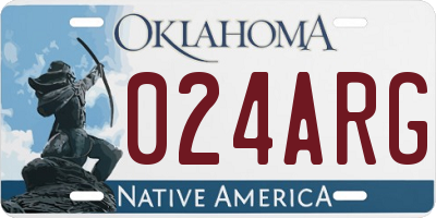 OK license plate 024ARG