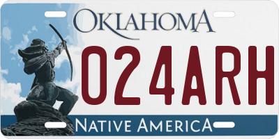 OK license plate 024ARH