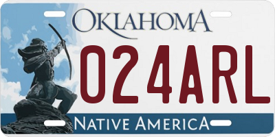 OK license plate 024ARL