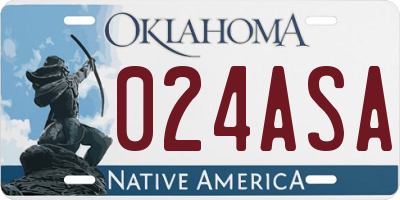 OK license plate 024ASA
