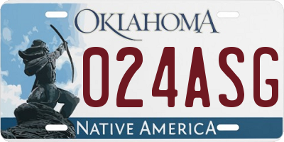 OK license plate 024ASG