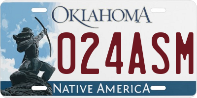 OK license plate 024ASM