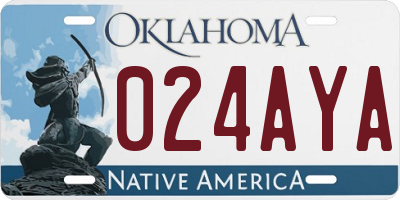 OK license plate 024AYA