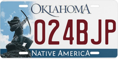 OK license plate 024BJP