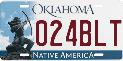 OK license plate 024BLT