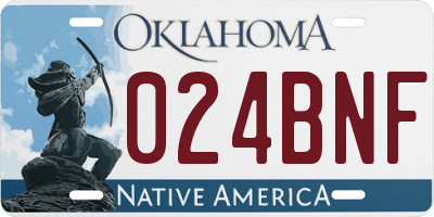 OK license plate 024BNF