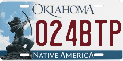 OK license plate 024BTP