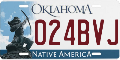 OK license plate 024BVJ