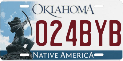 OK license plate 024BYB