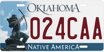 OK license plate 024CAA
