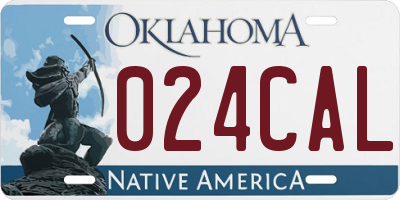 OK license plate 024CAL