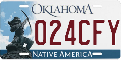 OK license plate 024CFY
