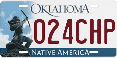 OK license plate 024CHP
