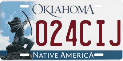 OK license plate 024CIJ