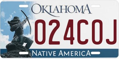OK license plate 024COJ
