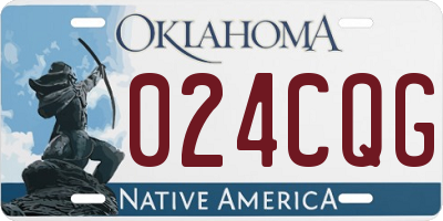 OK license plate 024CQG