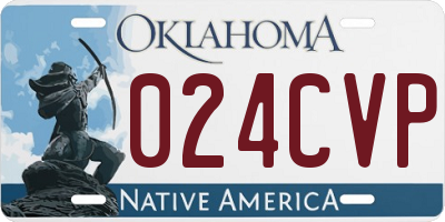 OK license plate 024CVP