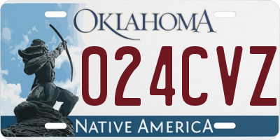 OK license plate 024CVZ