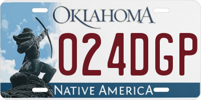 OK license plate 024DGP