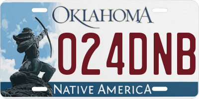 OK license plate 024DNB