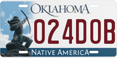 OK license plate 024DOB