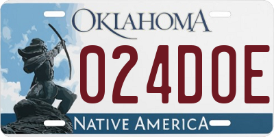 OK license plate 024DOE