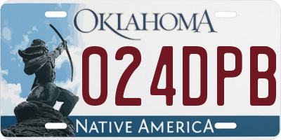 OK license plate 024DPB