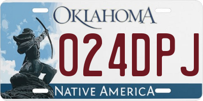 OK license plate 024DPJ