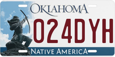 OK license plate 024DYH