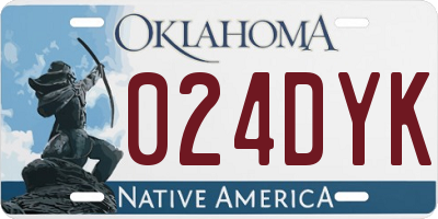 OK license plate 024DYK