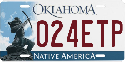 OK license plate 024ETP
