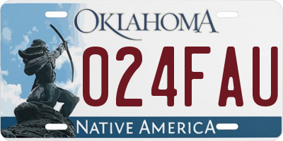 OK license plate 024FAU