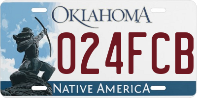 OK license plate 024FCB
