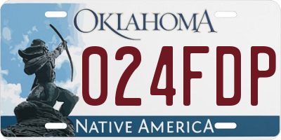 OK license plate 024FDP