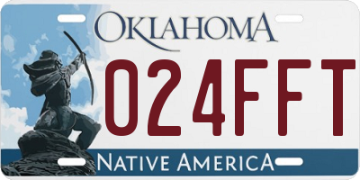 OK license plate 024FFT