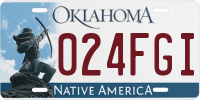 OK license plate 024FGI